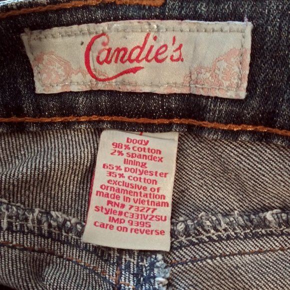 Size 7 Boot Cut Jeans with Fading, Denim  Jean, Candies Jeans, Stone Wash - Picture 9 of 11